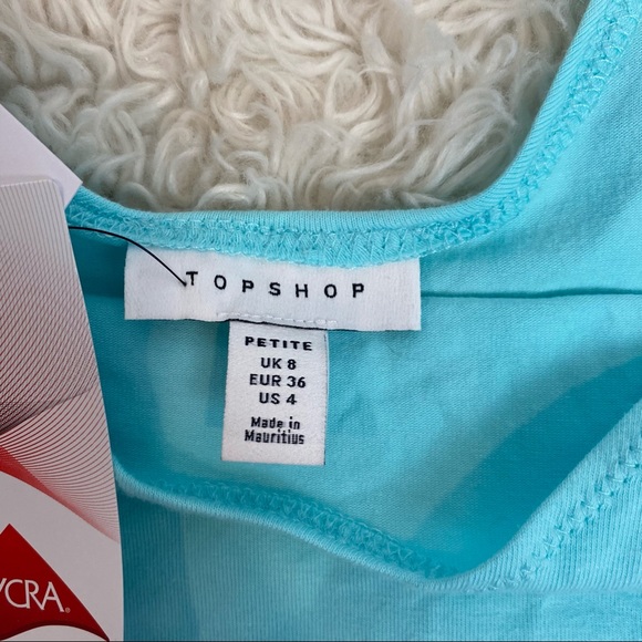 NWT Topshop Petite Lycra Teal Sports Bra - Picture 3 of 5